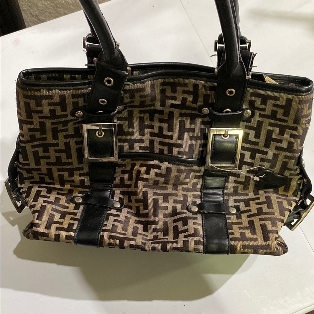 Stylish Black and Brown Handbag